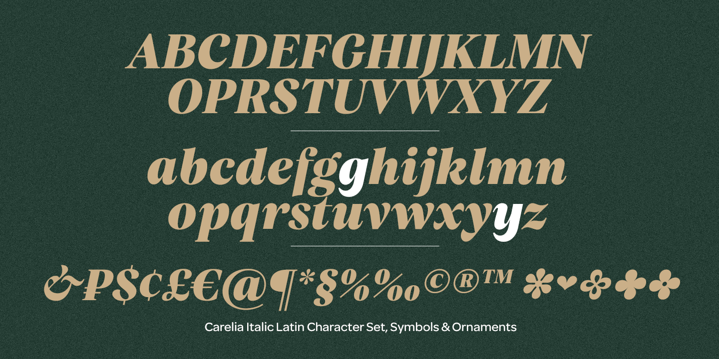 Carelia Upright Font preview